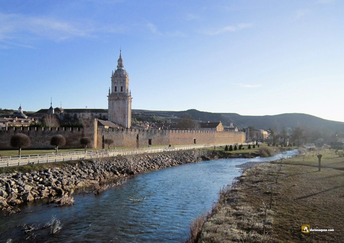 Durius Aquae: Vista del Burgo de Osma, Catedral, muralla, Paseo del Carmen y río Ucero