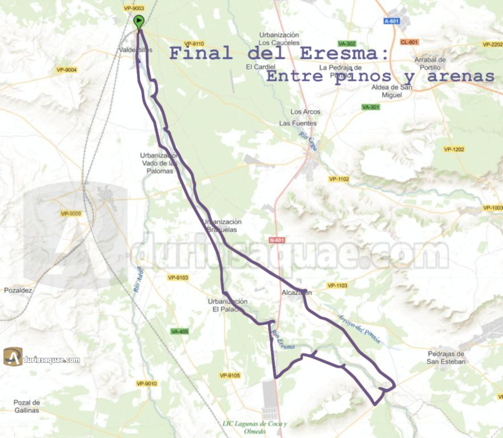 Mapa de la ruta, unos 60 km