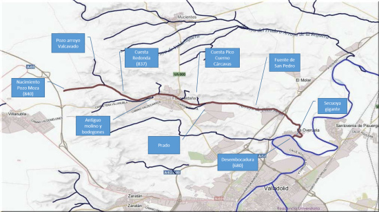Mapa del Arroyo Pozo Moza