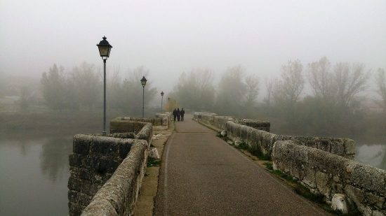 Puente medieval sobre el Pisuerga en Simáncas