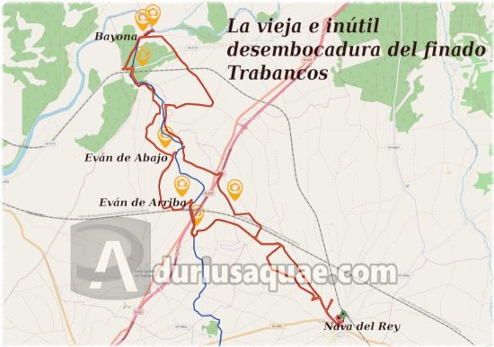 Mapa ruta Nava del Rey hasta el Duero