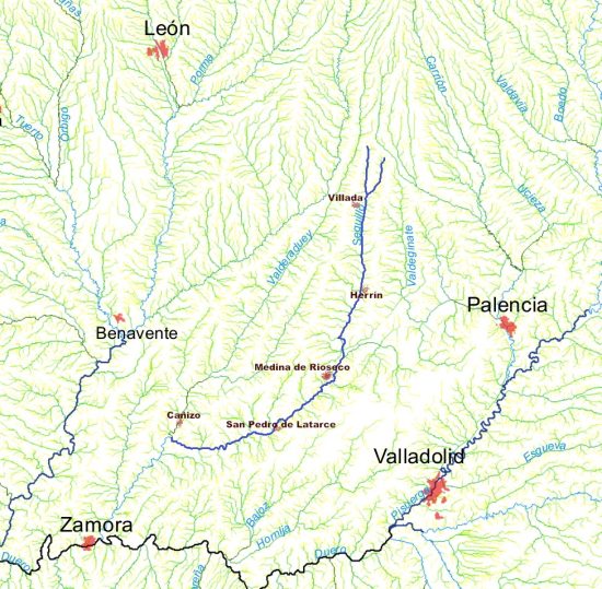 Mapa río Sequillo