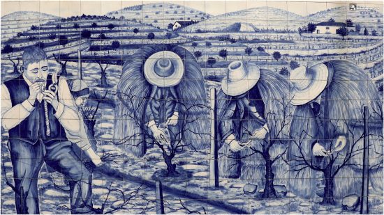 Azulejos de podadores en Peso da Regua