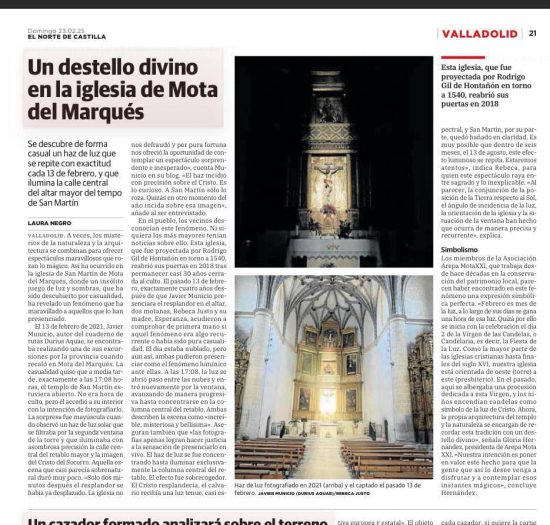 Mota del Marqués, alguien pone en valor el rayo de luz